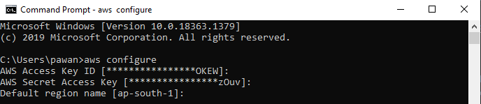 AWS CLI Showing the Profile Configuraton